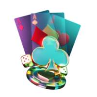 moderno estilo póker tarjeta con chip elemento png