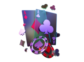 Modern Style Poker Card with Chip Element png