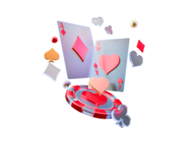 Modern Style Poker Card with Chip Element png