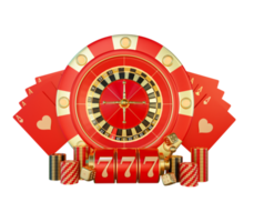 moderno póker tarjeta con ruleta elemento png