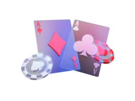 Modern Style Poker Card with Chip Element png