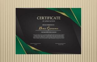 Black and Green Certificate Template vector