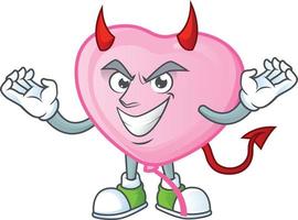 Pink love balloon cartoon character style vector