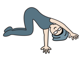 set of sport yoga asana pose illustration on transparency background png