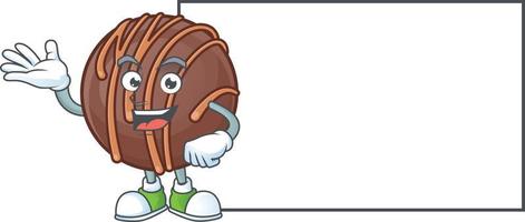Chocolate praline ball cartoon character style vector