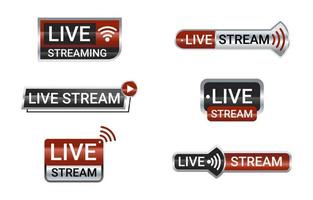 Set of General Live Stream Badges vector