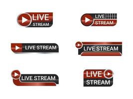 Set of Live Stream Badges vector