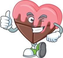 Love chocolate with pink cartoon character style vector