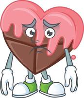 Love chocolate with pink cartoon character style vector