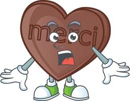 One bite love chocolate cartoon character style vector