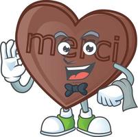 uno mordedura amor chocolate dibujos animados personaje estilo vector