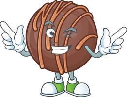 Chocolate praline ball cartoon character style vector