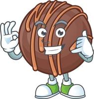 Chocolate praline ball cartoon character style vector