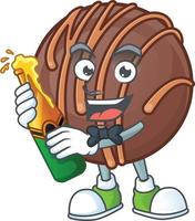 Chocolate praline ball cartoon character style vector