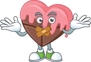 Love chocolate with pink cartoon character style vector