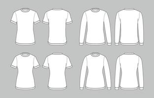 plano contorno blanco t camisas vector