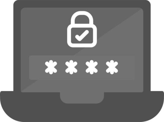 Laptop Password Vector Icon