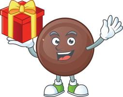 A picture of rich chocolate ball cartoon character vector