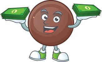 un imagen de Rico chocolate pelota dibujos animados personaje vector