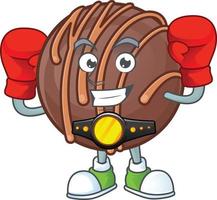 Chocolate praline ball cartoon character style vector