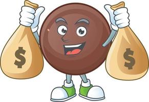 un imagen de Rico chocolate pelota dibujos animados personaje vector