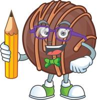 Chocolate praline ball cartoon character style vector