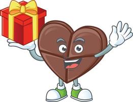 Chocolate bar love cartoon character style vector