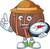 Chocolate praline ball cartoon character style vector