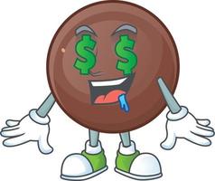 A picture of rich chocolate ball cartoon character vector