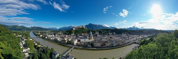 Beautiful view of Salzburg skyline with Festung Hohensalzburg in the summer - Salzburg, Salzburger Land, Austria. photo