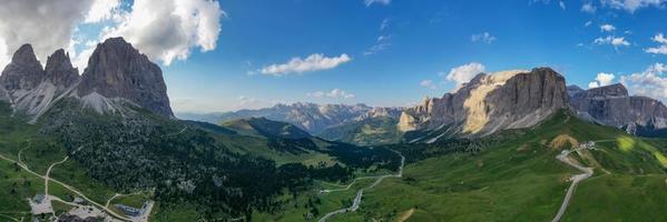 Sella Towers Mountain Range in the Dolomites of South Tyrol, Italy. photo