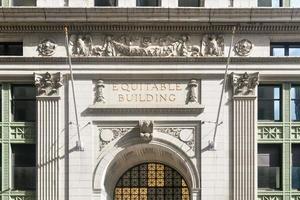 New York City - Sept 18, 2021, Equitable Building a 40-story office building in New York City, located at 120 Broadway between Pine and Cedar Streets in the Financial District of Lower Manhattan. photo