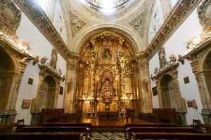 Segovia, Spain - Nov 27, 2021, Ancient architecture ceiling of Cathedral of Segovia interior view in Spain. photo