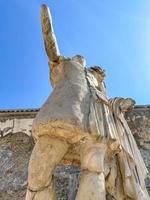 Ruins of an ancient city destroyed by the eruption of the volcano Vesuvius in 79 AD near Naples, Archaeological Park of Ercolano. photo