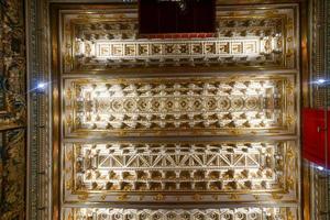 Segovia, Spain - Nov 27, 2021, Ancient architecture ceiling of Cathedral of Segovia interior view in Spain. photo