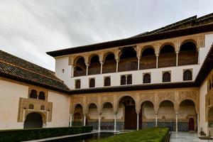 Court of the Myrtles in Nasrid Palace in Alhambra, Granada, Spain. photo