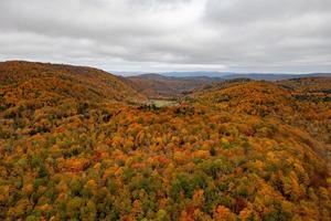 Panoramic view of a rural farm in autumn in Vermont. photo