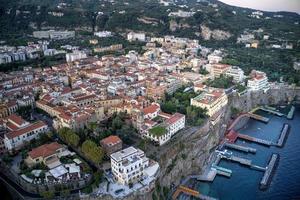 Aerial view of the cliffs of Sorrento, Italy on an summer day. photo