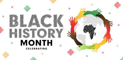 illustration of celebrating Black History Month with isolated background, humanity symbol and sign, applicable for poster, banner, advertising, society group, web banner, social media sign, agency vector