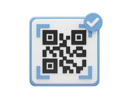 Qr code 3d illustration vector element transparent