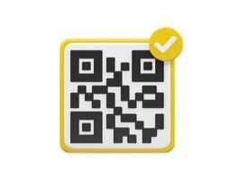 Qr code 3d illustration vector element transparent