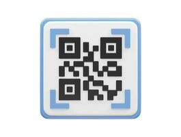 Qr code 3d illustration vector element transparent