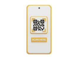 Qr code 3d illustration vector element transparent