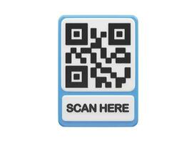 Qr code 3d illustration vector element transparent