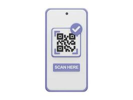 Qr code 3d illustration vector element transparent