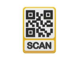 Qr code 3d illustration vector element transparent