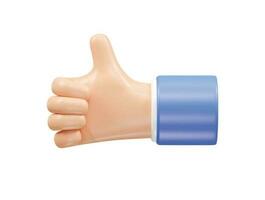 Hand icon 3d illustration vector element transparent rendering