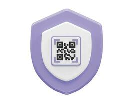 Qr code 3d illustration vector element transparent