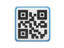 Qr code 3d illustration vector element transparent