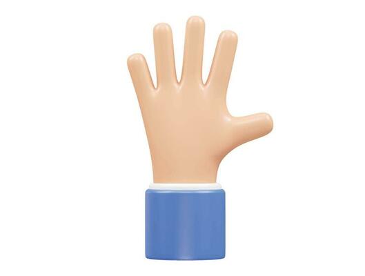 Hand icon 3d illustration vector element transparent rendering
